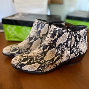 Sam Edelman white snake booties